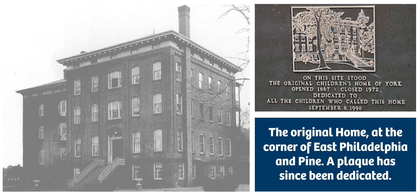 The original home, at the corner of East Philadelphia and Pine. A plaque has since been dedicated.