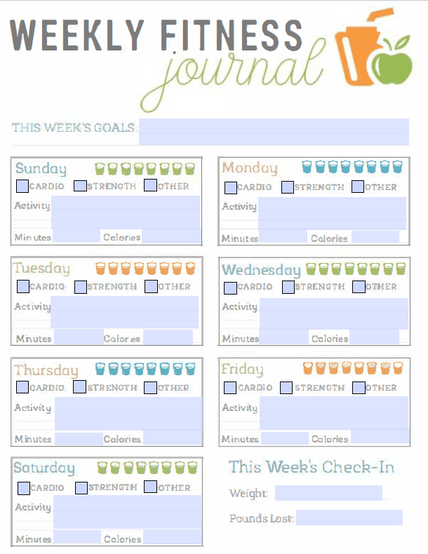 Weekly Fitness Journal