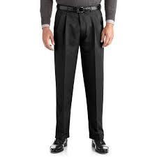 Men's Black Pleated Dress Pants