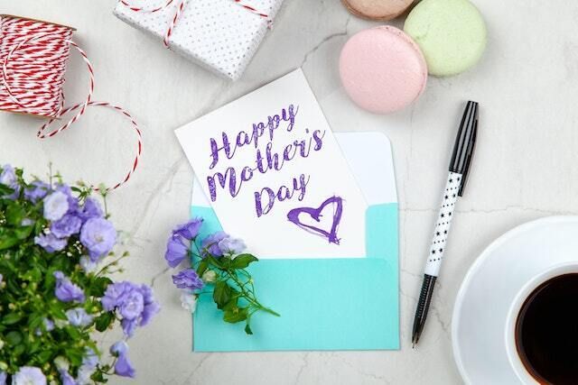 Concept of Mother's Day greeting card and gifts