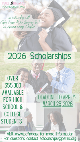 flyer with people in background celebrating with cap and gown and family