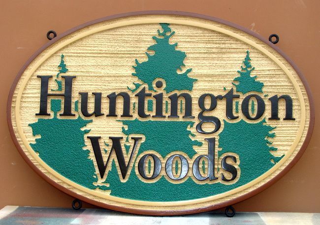 M1908 - Sandblasted Faux Wood HDU Sign  for the Huntington Woods Residence