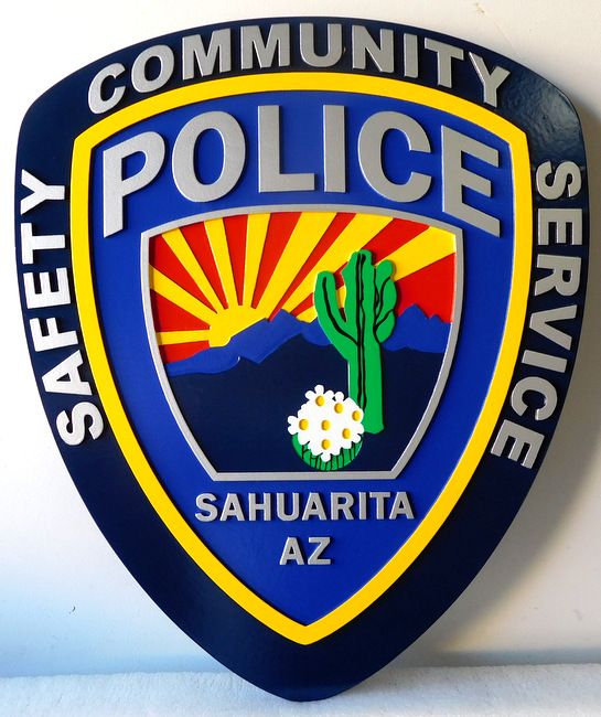 X33682- Wall Plaque of the Shoulder Patch of the Sahuarita, Arizona Police Department.  