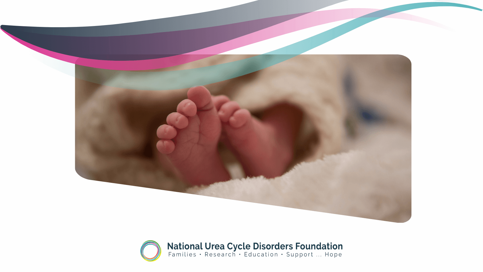 Image of newborn baby's feet with the NUCDF logo underneath