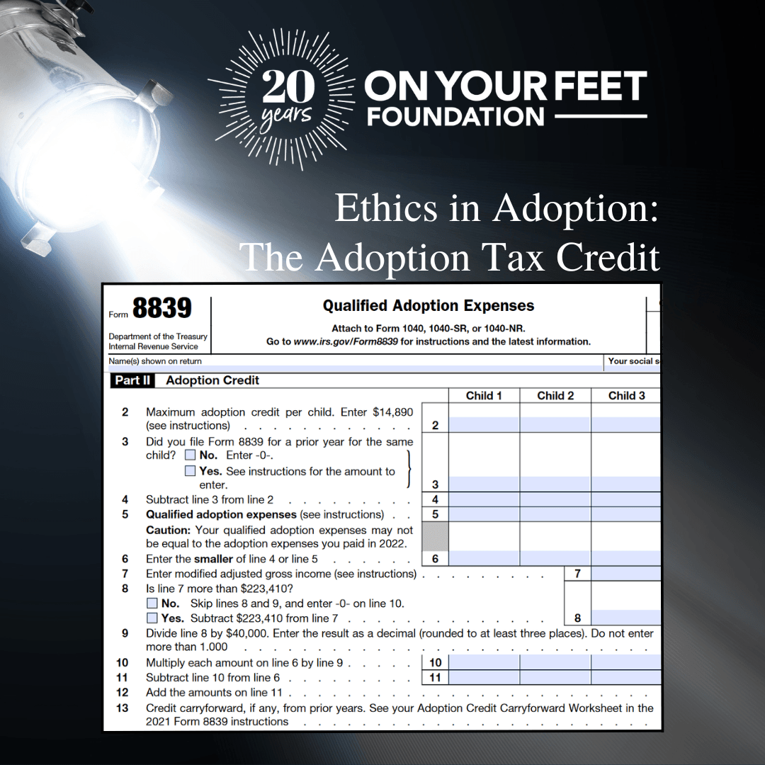 A copy of  IRS form 8839: qualified adoption expenses