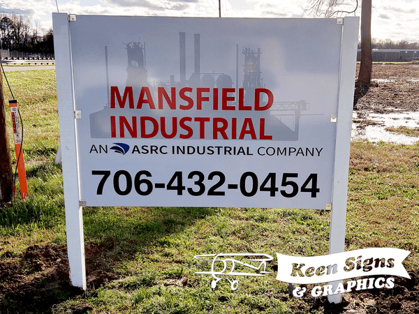 Mansfield Industrial Panel and Post Sign