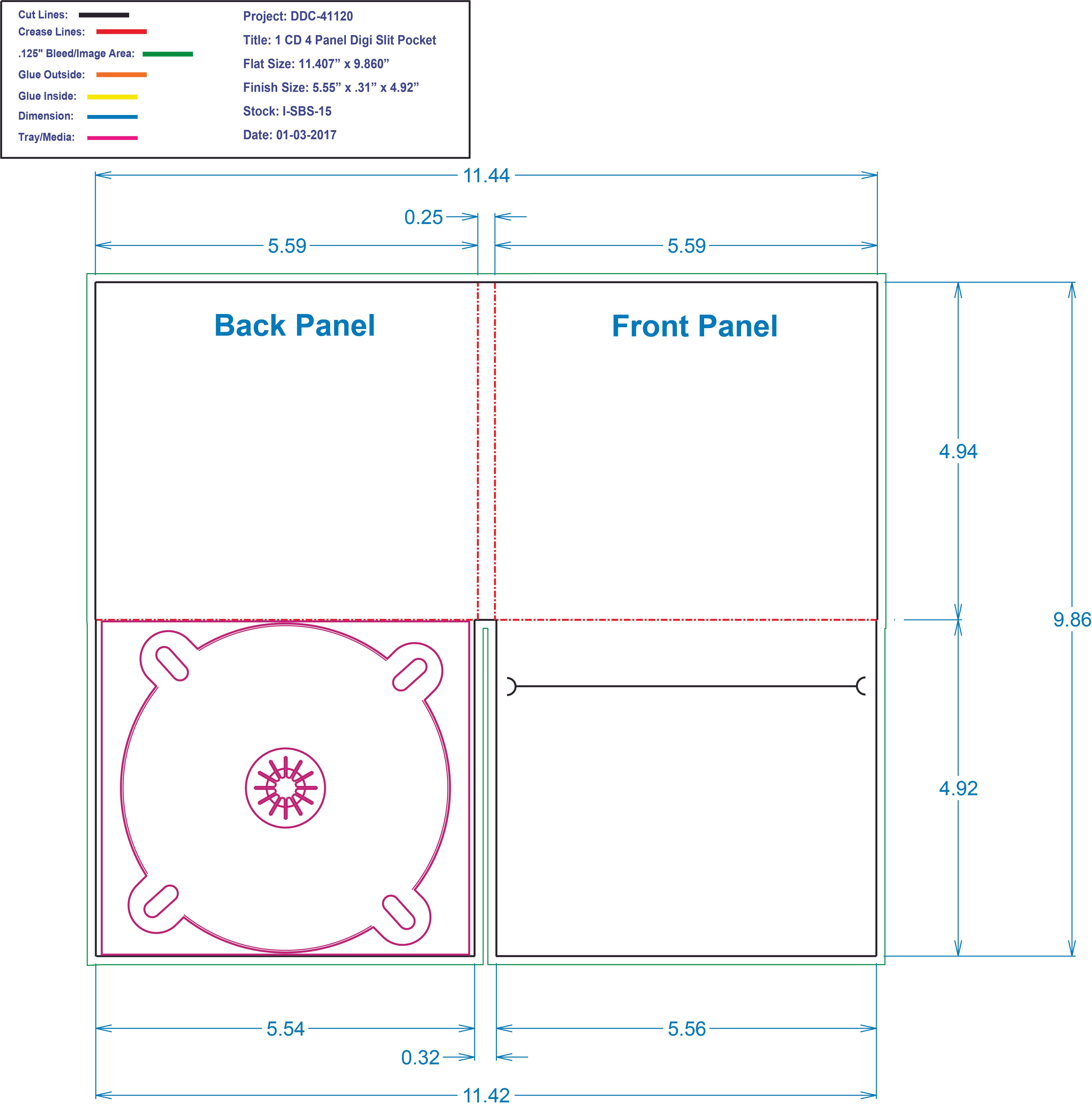 DDC41120 - 4 Panel Digi 1 Tray, Slit Pocket