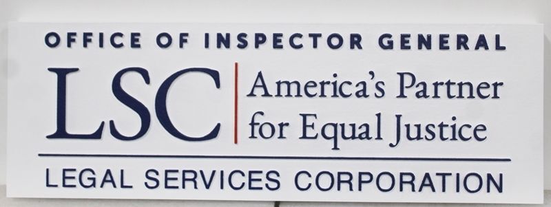 A10921 - Entrance  Sign for the Office of the Inspector General, Legal Services Corporation
