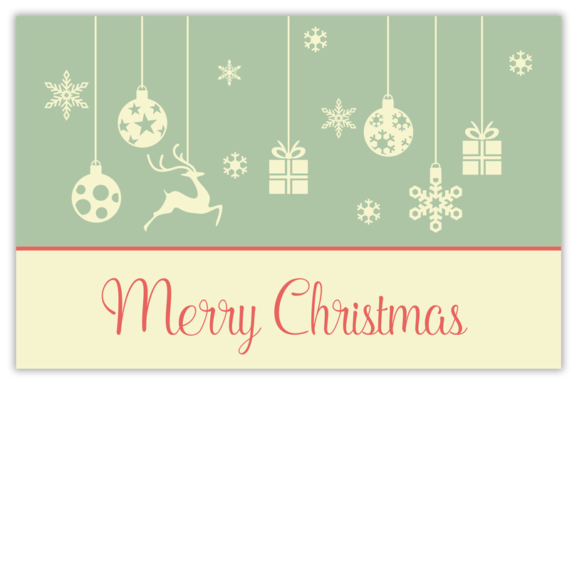5.5 x 8.5 "Merry Christmas" Hanging Ornaments