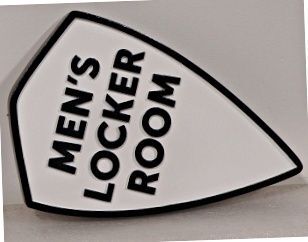 E14252 - Carved and Sandblasted Sign for "Men's Locker Room"