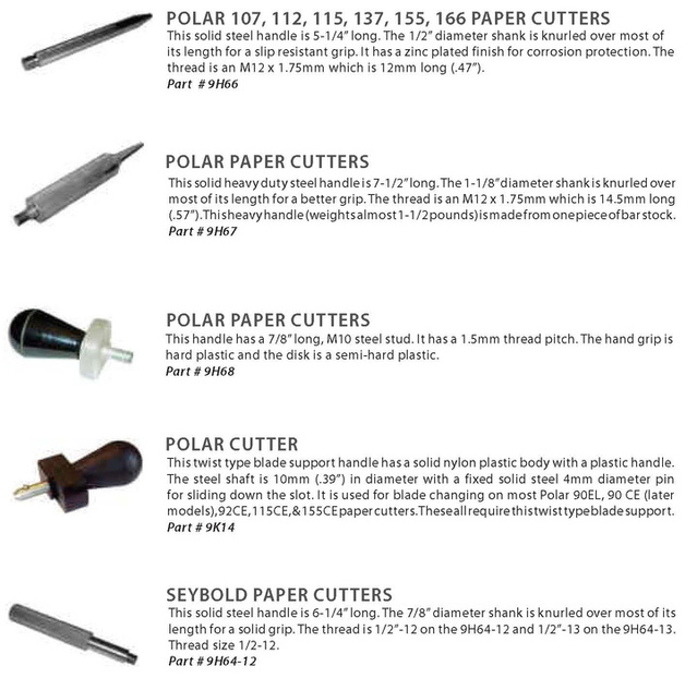 Knife Changing Handles & Knobs for Paper Cutters