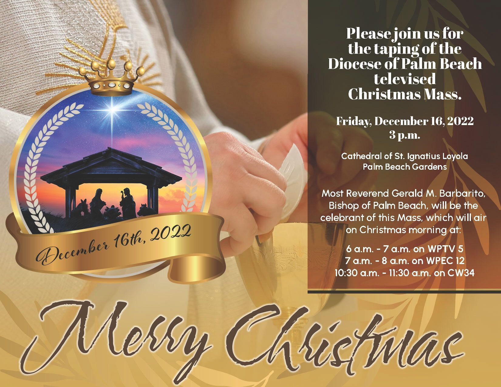 Join us for the taping of the Christmas Mass