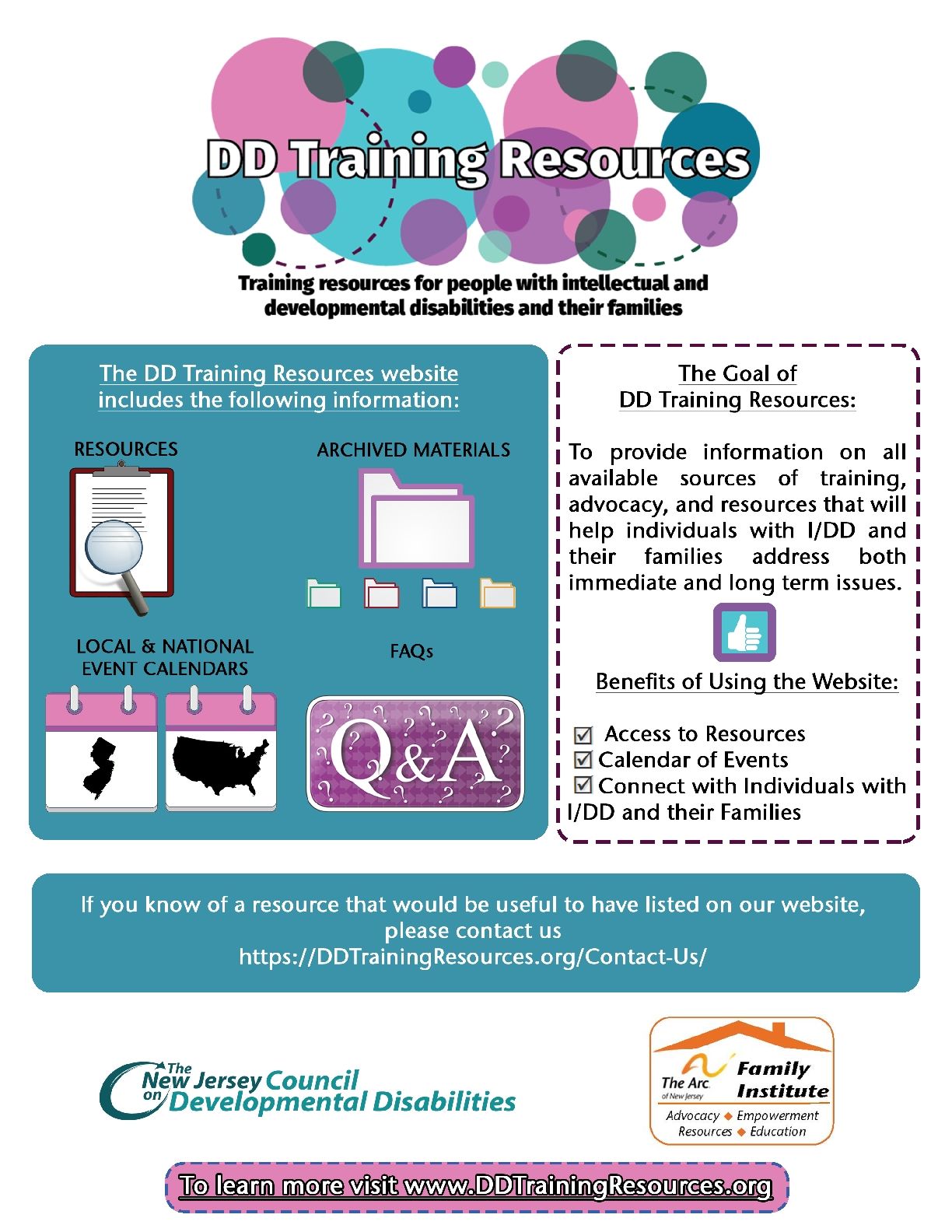 What is the DD Training Resources Website?