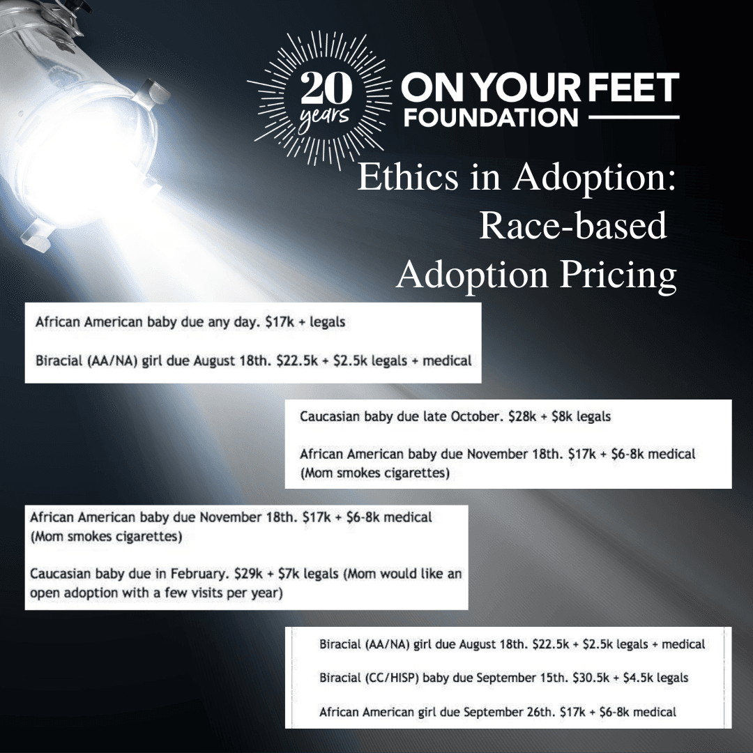 a graphic illustrating race-based pricing in adoption