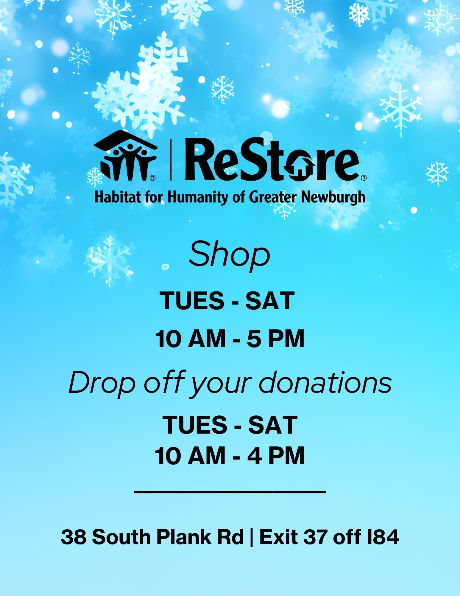 ReStore Shopping & Donation Hours
