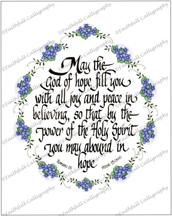 FILL JOY PEACE (Romans, Encouragement, Graduation/Retirement, Faithwalk)