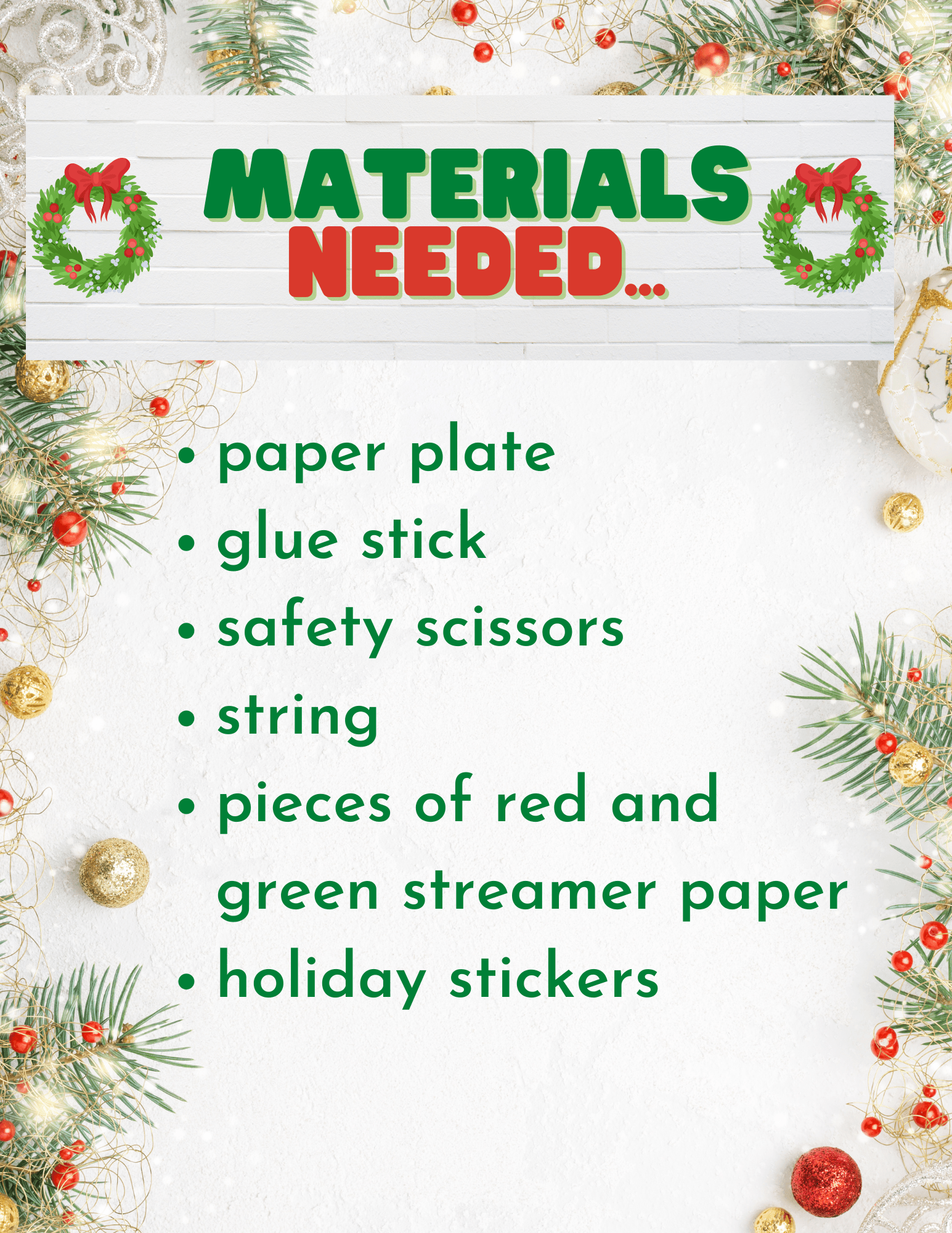 Christmas Wreath Materials