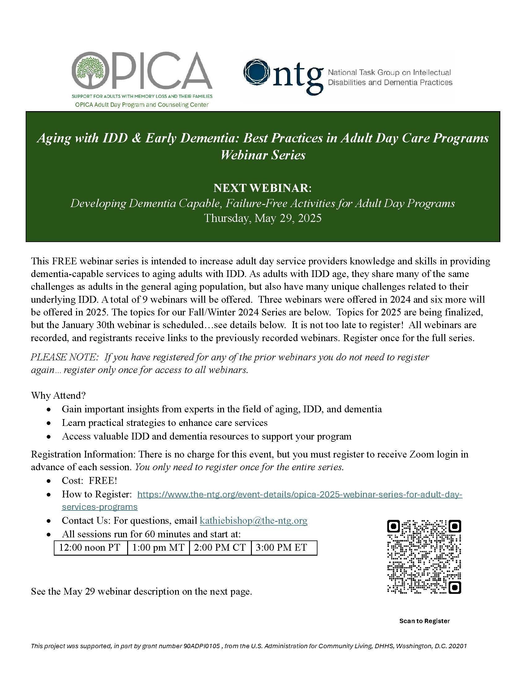 OPICA Webinar Announcement
