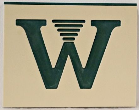 MA3030 - Letter "W" Carved and Engraved from High-Density-Urethane (HDU)