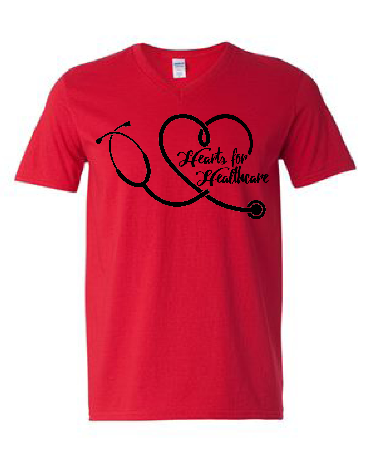 HEARTS FOR HEALTHCARE (RED VNECK)