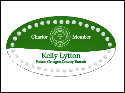 NAUW OVAL BLING NAME BADGE