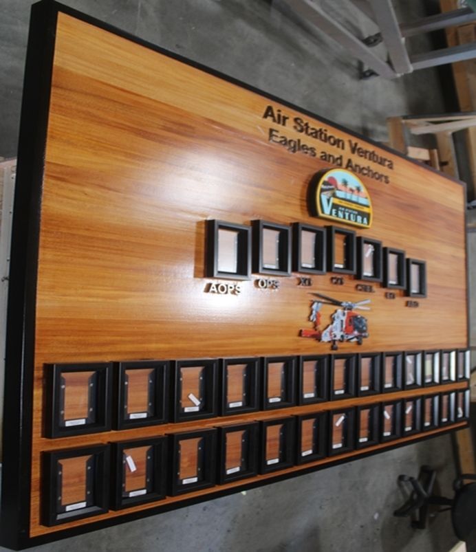 NP-2501 - Redwood Chain-of-Command Photo Board for the US Coast Guard Air Station Ventura