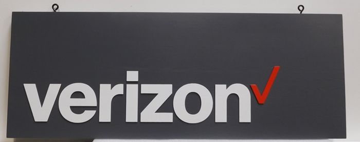 SA28712 - Carved Hanging Sign for a Verizon Store, 2.5-D Artist-Painted