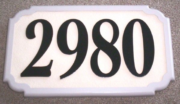 T29208- Carved  Wood Grain High-Density-Urethane (HDU) Room Number Plaque with Raised  Numbers