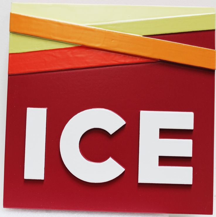 SA28850 - Carved HDU Sign  for the "ICE" Company