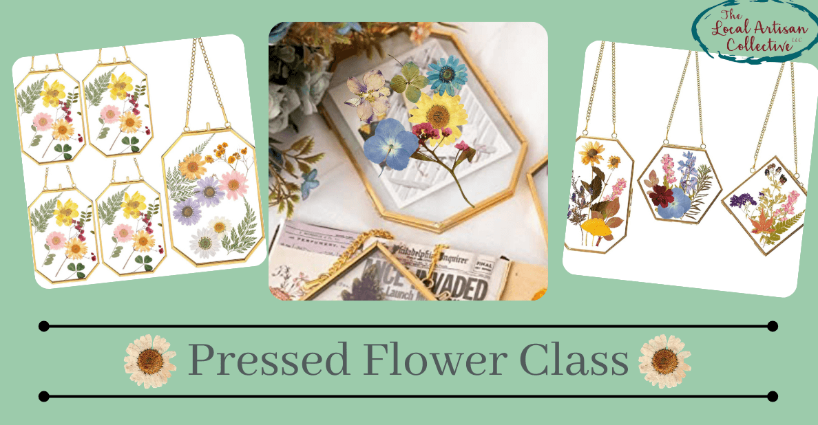Pressed Flower in Hanging Glass Class on January 17th from 12:00 to 2:00 (Taught by Stephanie, Classroom A and B, $39)