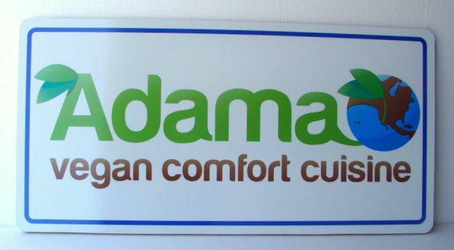 Q25570 - HDU Vega Comfort Cuisine Restaurant Sign with Image of World and Leaves