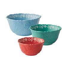 The Pioneer Woman 3pc Embossed Stonewear Serve Bowl Set