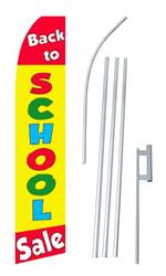 Back To School Sale Swooper/Feather Flag + Pole + Ground Spike