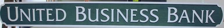 C12246 - Carved and Sandblasted Wood Grain HDU Sign for the United Business Bank