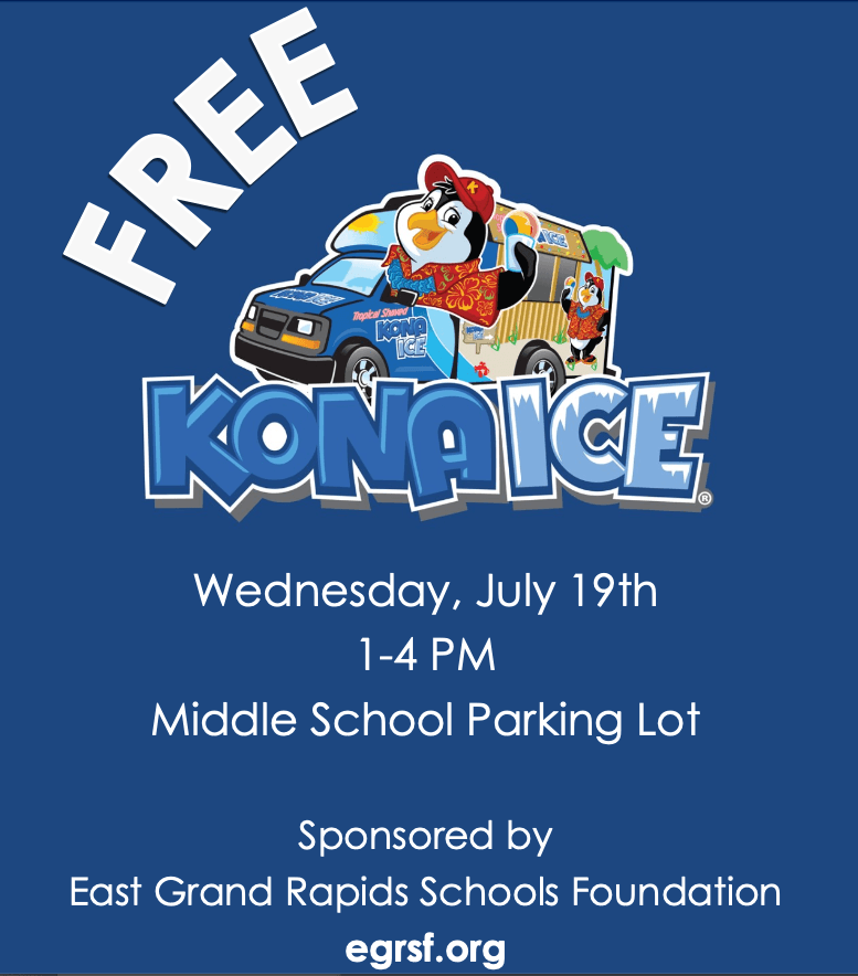 Free Kona Ice at EGRMS Wednesday July 19