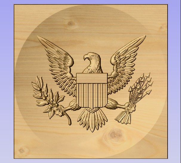 M3974 - Carved Maple American Eagle Emblem 