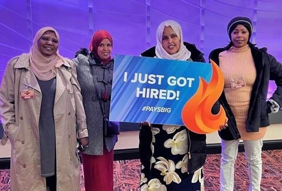 Neighborhood House of Milwaukee’s International Learning Program students - Samira, Sahra, Anab, Awatif – were hired at Potawatomi Casino this winter.