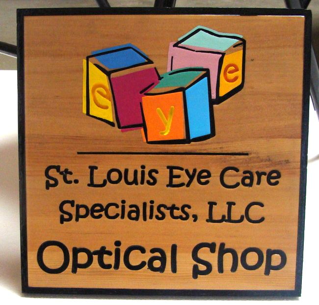 B11152- Carved Wooden Sign for Optical Dispensary ("Optical Shop")