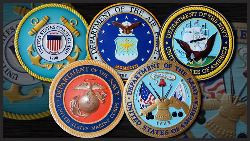 Seals of US Armed Forces Military