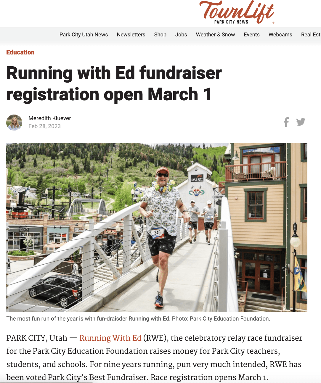 Running with Ed Fundraiser Registration Open March 1
