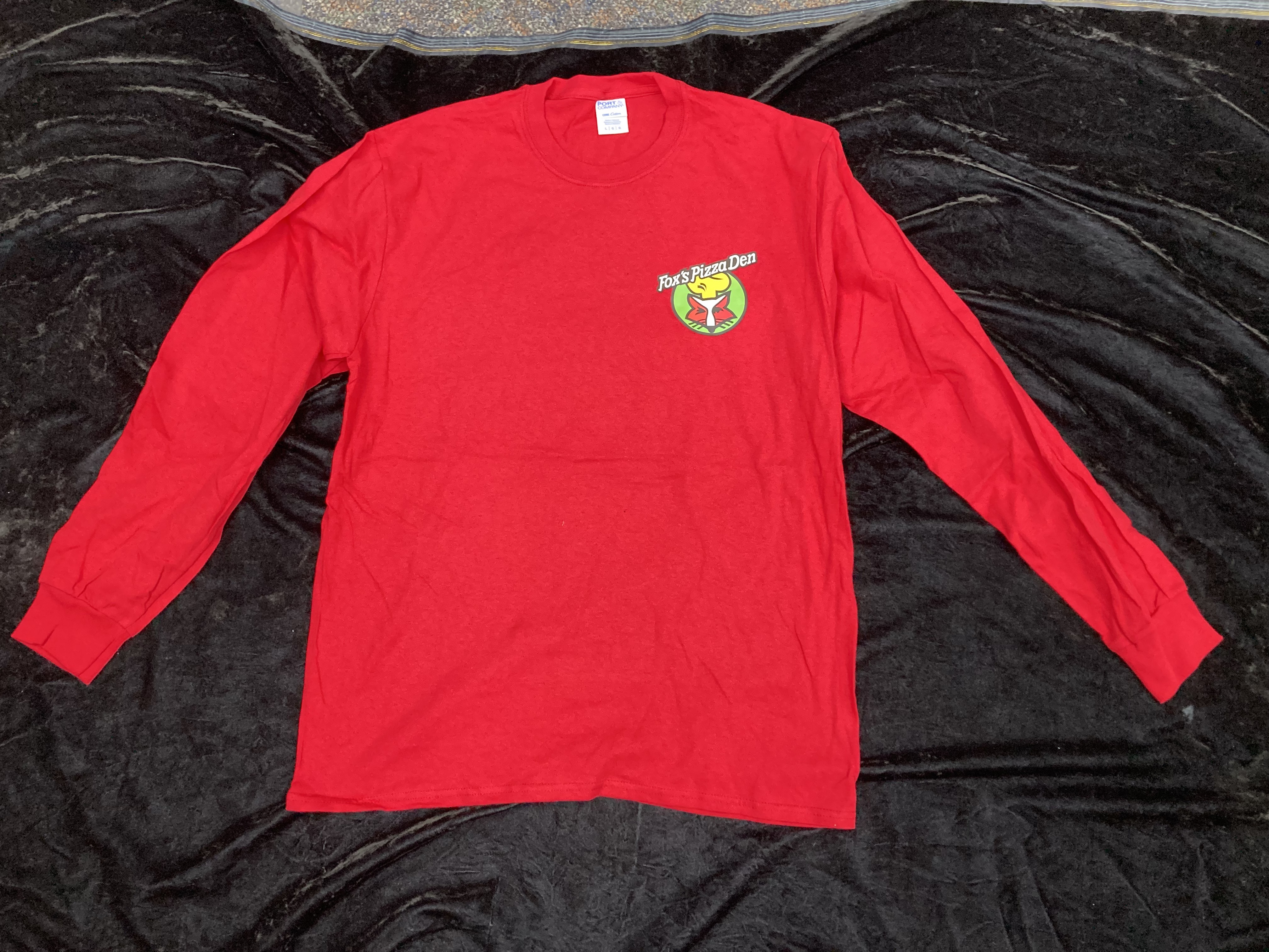SALE Fox's Logo - Large Red Long Sleeve