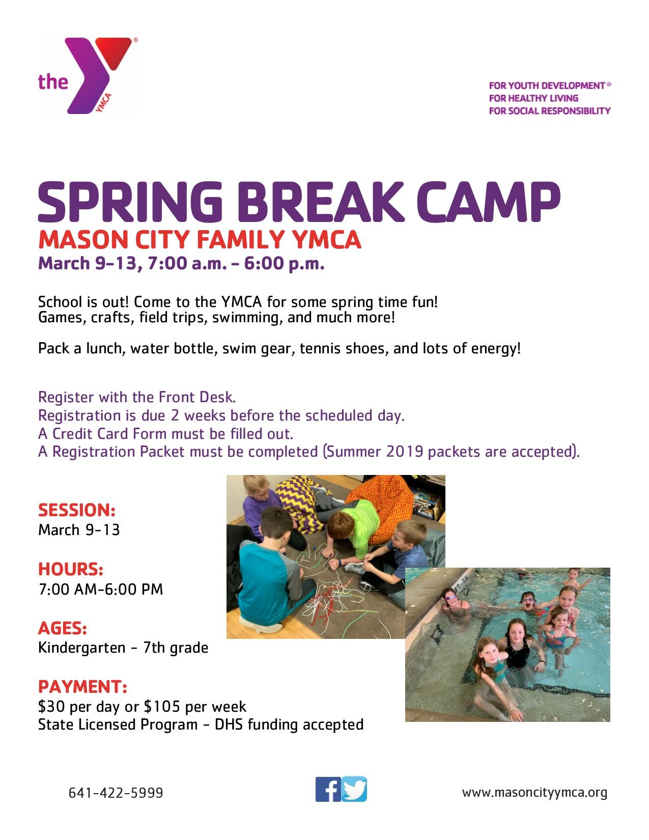 Mason City Family Ymca Youth Programs After School Program Spring Break Camp