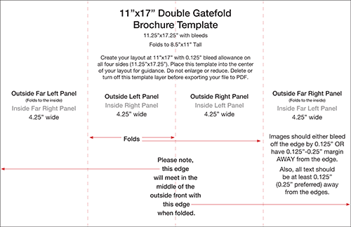 11x17 Double Gatefold Brochure Guidelines