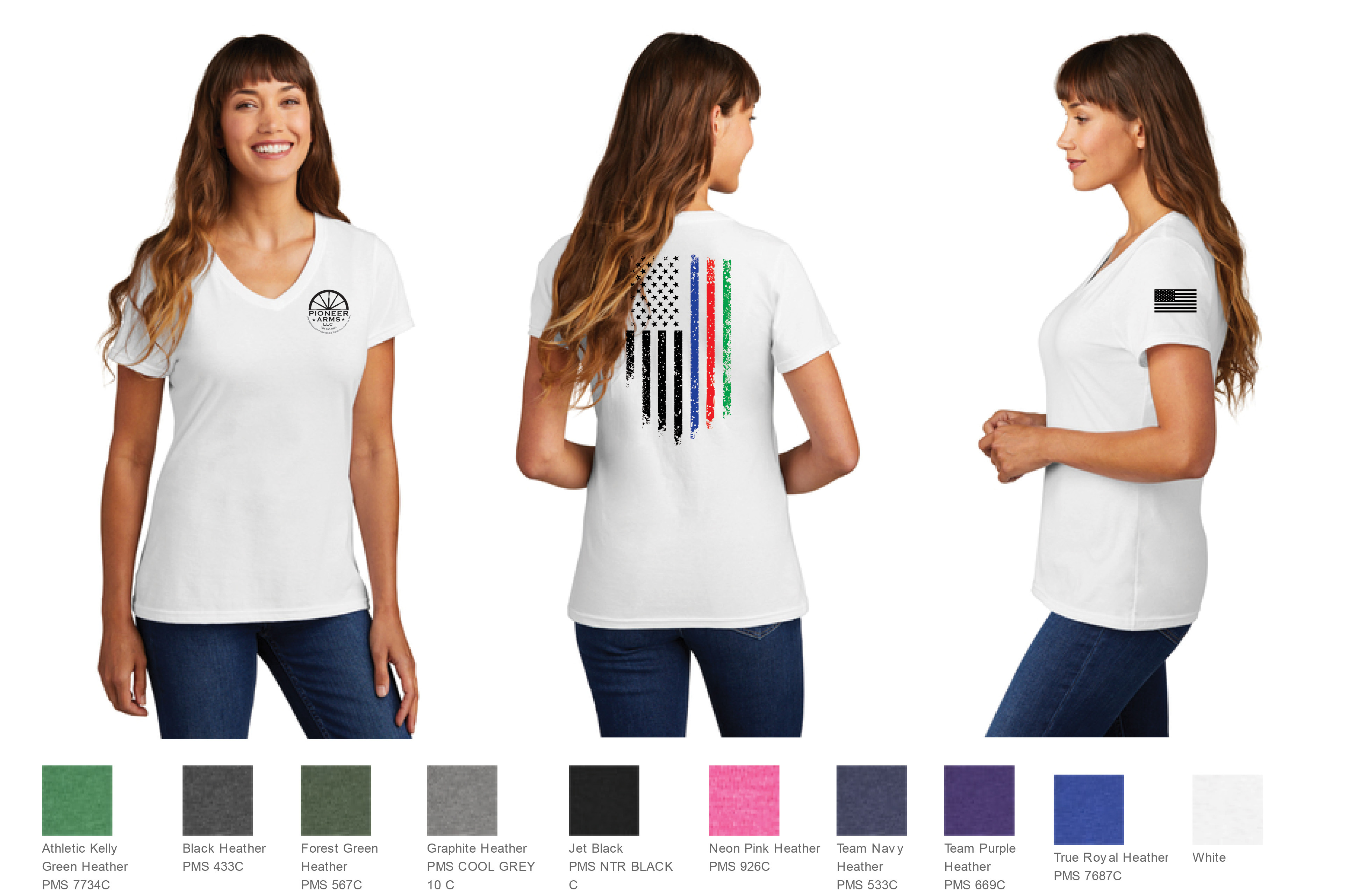 Ladies Vneck T-shirt Option 9