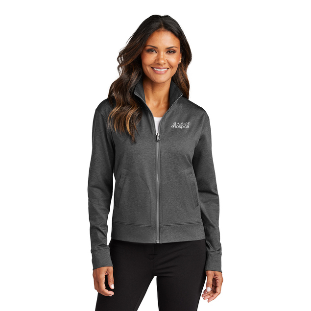 Port Authority® Women's C-FREE® Double Knit Full-Zip - LK881 - Grey Steel Heather