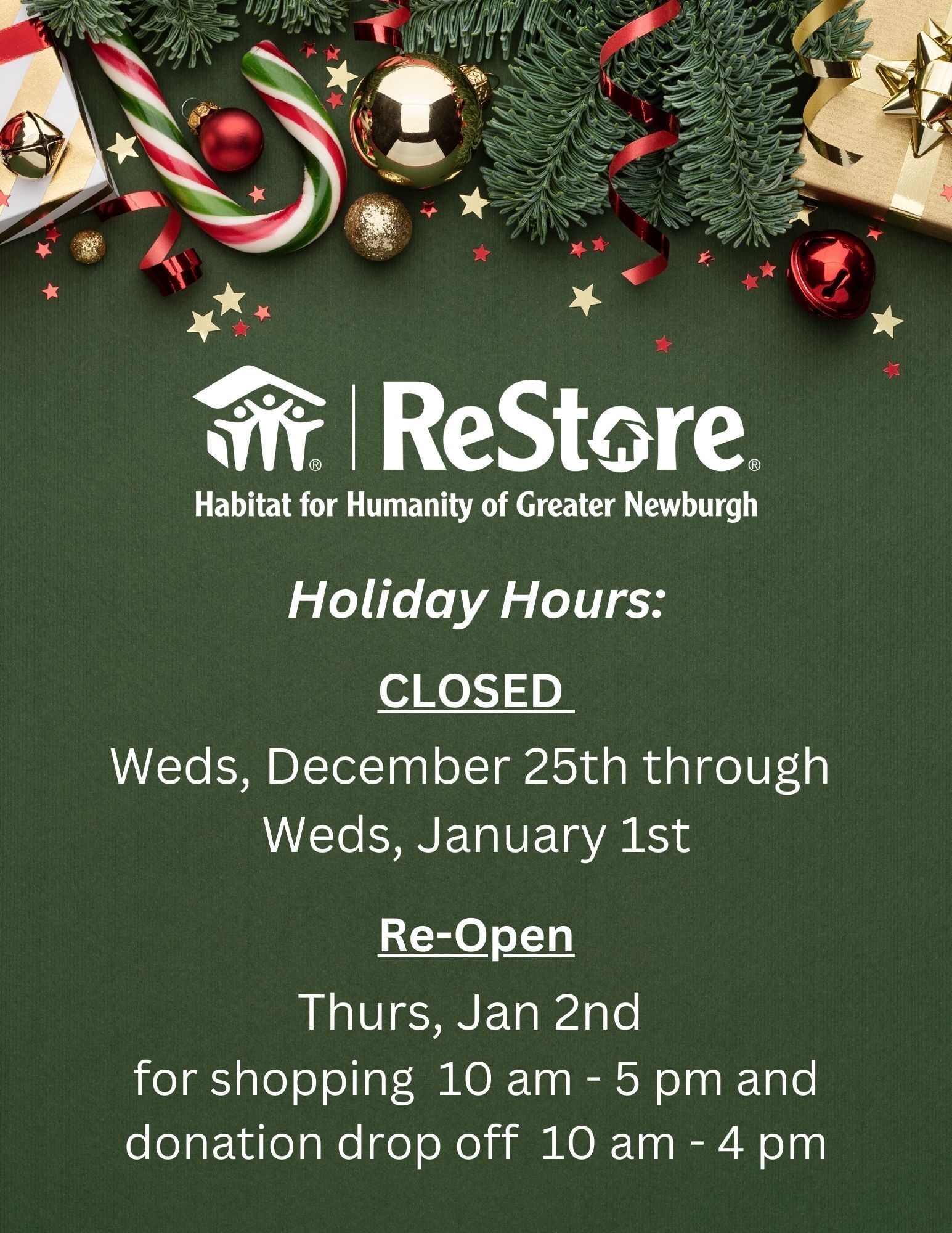 Upcoming Holiday Hours