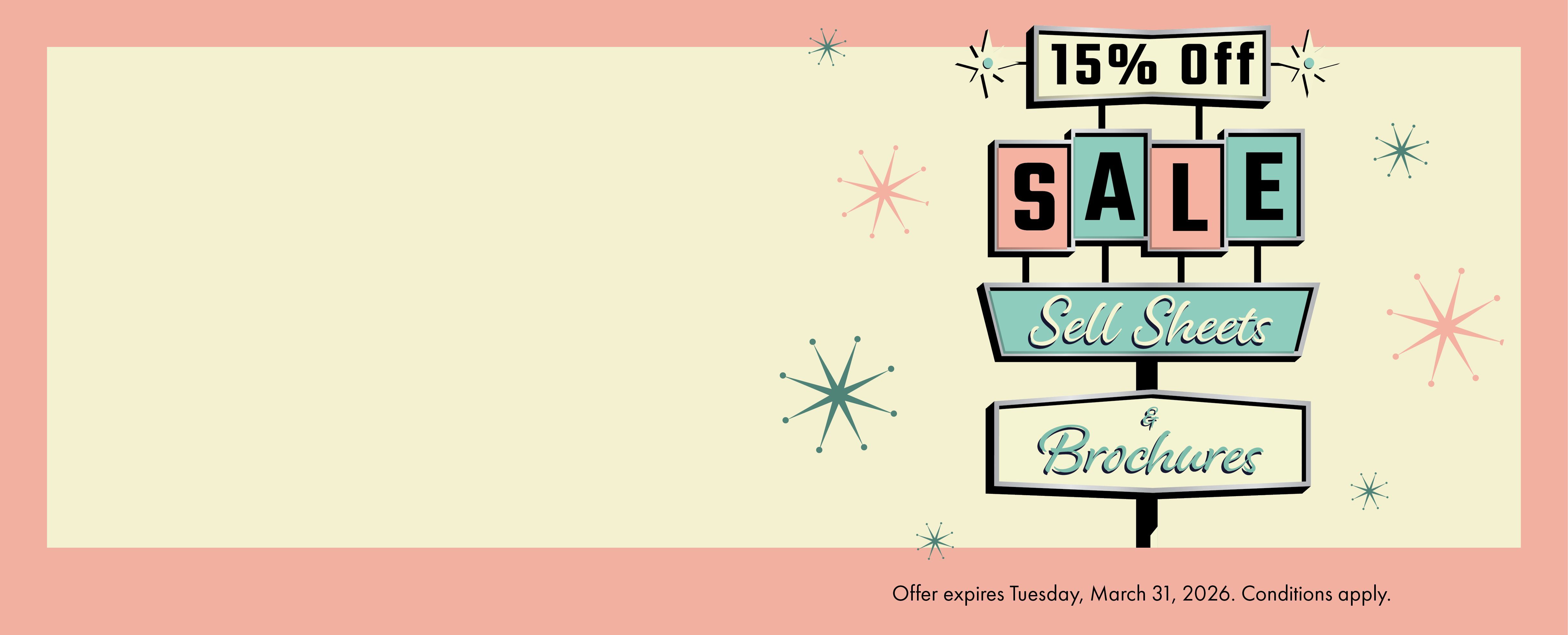 15% Off Sell Sheets & Brochures