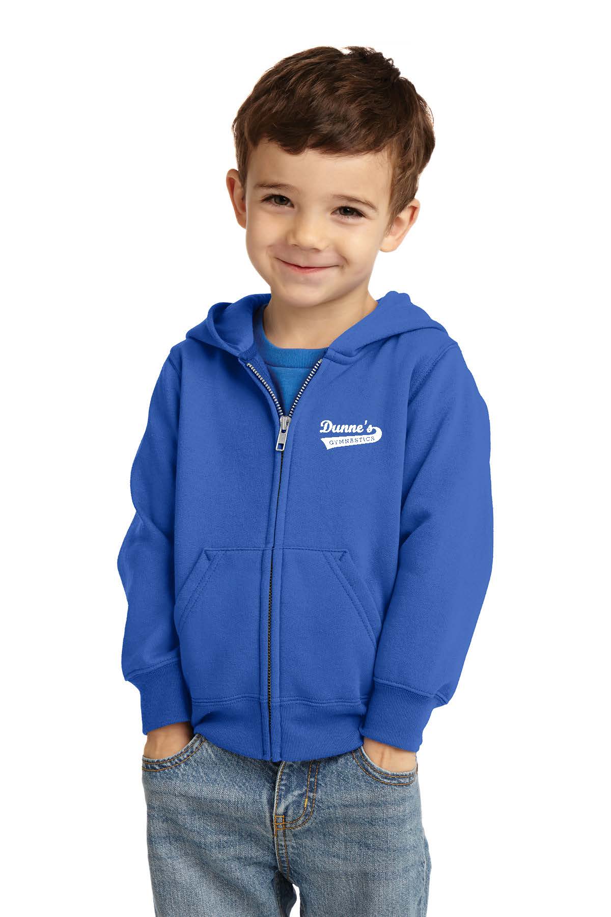 Toddler Fleece Full-Zip Hooded Sweatshirt with Dunne's Logo