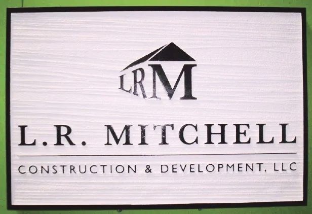  SC38152 - Sign for Construction and Development Company with Building Logo as Artwork