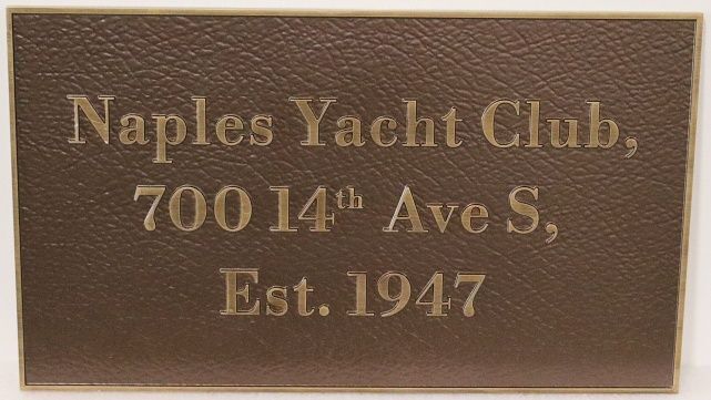 L22504A - Carved Bronze Name and Address Sign for "Naples Yacht Club"